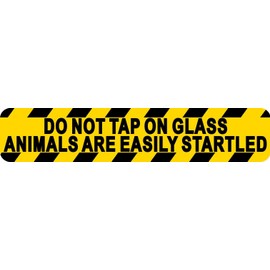 StickerTalk Do Not Tap on Glass Vinyl Sticker, 10 inches by 2 inches