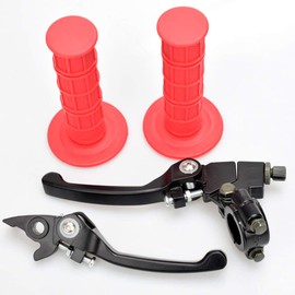 HIAORS Folding Clutch Lever with Perch Brake Lever Red Hand Grips for Apollo RFZ RFZ 125cc TaoTao SSR Thumpstar 50cc 125cc 150cc 7/8" Handble Bar Xmotos Kayo Stomp Atomik Pit Dirt Bike Enduro Motocros