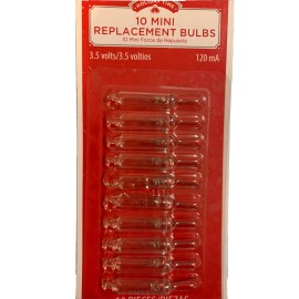 Holiday Time Mini Replacement Christmas Light Bulbs Clear 2.5 Volt Pack of 10 Total Bulbs NEW