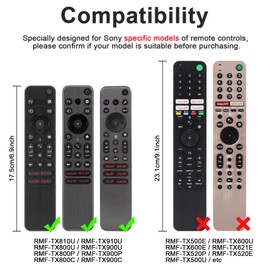 Luminous Blue Remote Case for Sony 4Κ 8K Ultra HD TV RMF-TX800P RMF-TX800U RMF-TX800C RMF-TX900U RMF-TX900C RMF-TX900P X80K X95K XR-A80K XR-X90K Series 2022 Remote Cover with Loop(Glow in Dark Blue)