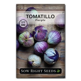 Sow Right Seeds - Purple Tomatillo Seeds for Planting - Non-GMO Heirloom Packet with Instructions to Plant an Outdoor Home Vegetable Garden - Mexican Husk Tomato - Ground Cherries Great for Salsa (1)