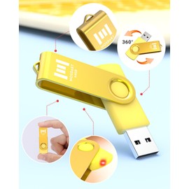 MOSDART 64GB Bright Vivid Color USB Flash Drive 5 Pack, 64 GB Multicolor Multipack USB2.0 Thumb Drives, Swivel Design with LED Light, exFAT Jump Drive Memory Stick for Computers, Data Storage