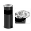 BEAMNOVA Outdoor Trash Can with Lid Black Stainless Steel Commercial