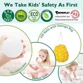 TRENDPLAY Star Ball Pit Balls for Ball Pits -100pcs Plastic Ball Star Shapes Non-Toxic Crush Proof Play Balls for Play Tent Pool Playpen Party Decoration, Stars Shaped Yellow