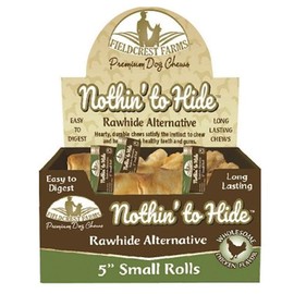 Fieldcrest Farms 12 Pack of Nothin' to Hide Rolls, 5 Inch Small, Easy to Digest Rawhide Alternative Dog Chews