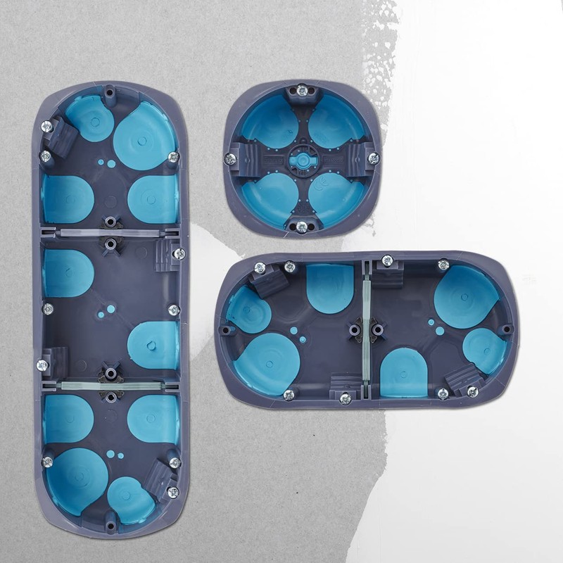 Debflex Stopair 718382 Recessed Conduit Box Drywall D67/P40 Grey/Blue