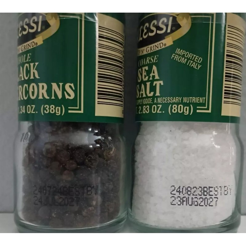 Alessi® Coarse Sea Salt and Whole Black Peppercorns Grinder Set