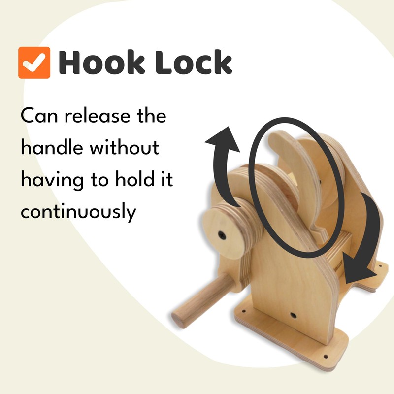 kizihaus Wooden Hand Winch Toy – Bucket Pulley System for