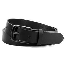 WHIPPY Women Casual Leather Belt for Jeans, Fashion Ladies Waist Dress Belt Black Buckle Black S