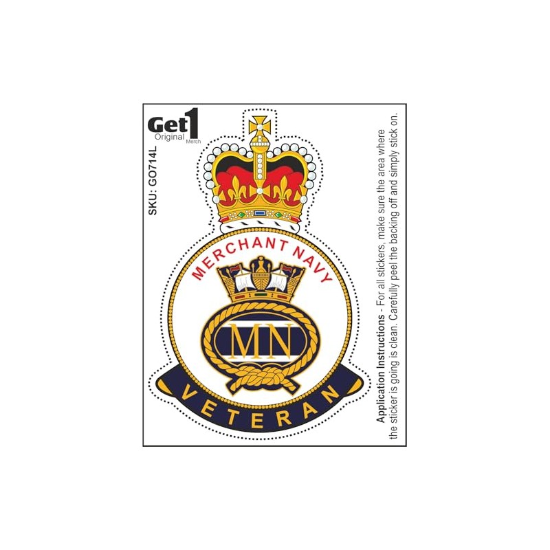 Merchant Navy Veteran Car Sticker - for Exterior or Interior
