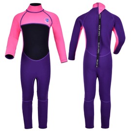 REALON Kids Wetsuit for Girls Boys Toddler and Youth 3mm Neoprene Child Full Wet Suits Warm in Cold Water Thermal Swimsuit Back Zip for Swimming Diving Jet Skiing Surfing