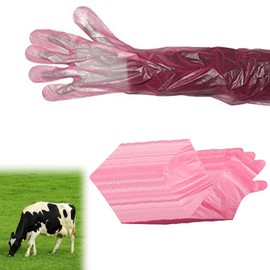 Comioke Long Sleeve Veterinary Gloves, 30 Pieces, Stretchy Disposable Gloves, Gloves for Livestock Insemination, Disposable Soft Plastic Film Gloves, Veterinary Gloves, Extra Long Cuff, 90 cm