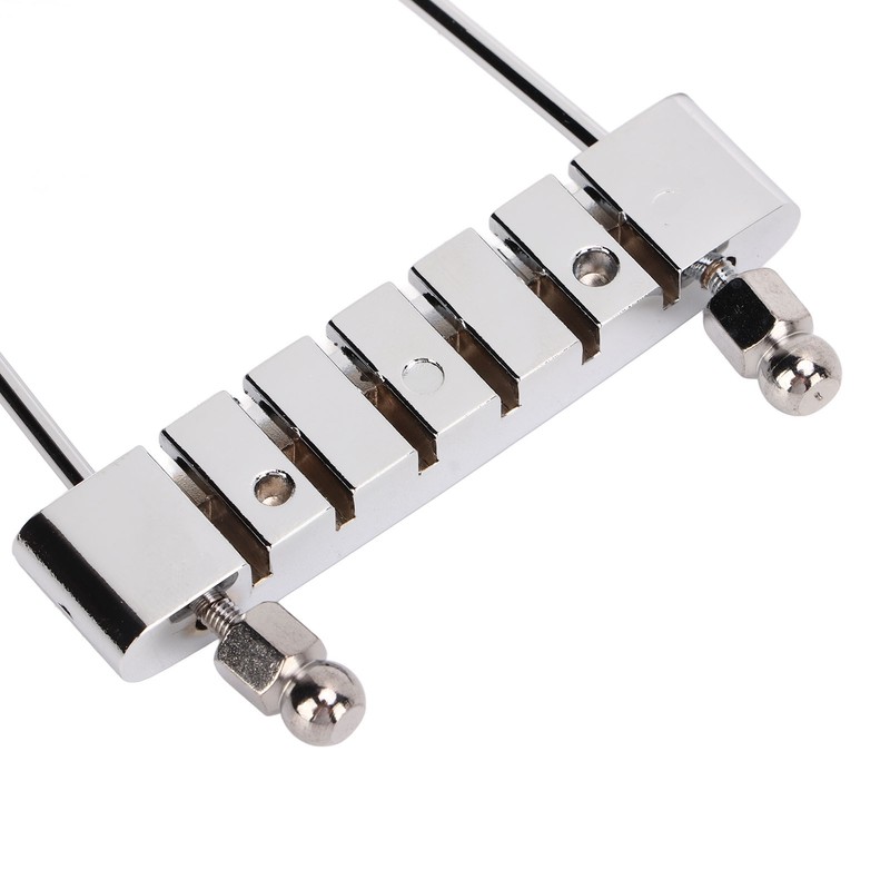 6 String Guitar Metal Tailpiece Adjustable Wooden Bridge Replacement String
