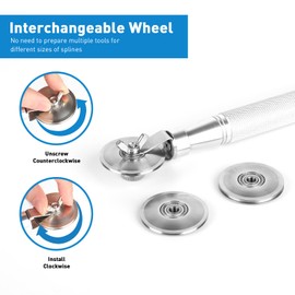 HOMWMPA Screen Roller Tool Kit, Professional Screen Spline Tool with Interchangeable Steel Wheels, Durable Screen Repair Kit for Installing Door & Window Screens