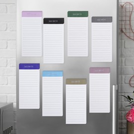 FLIPPED 8 Pack Magnetic Notepads for Refrigerator，Magnetic Note Pad for Fridge，Notepad Grocery List Full Magnet Back Design Magnetic Memo Pads for Grocery List, Shopping List