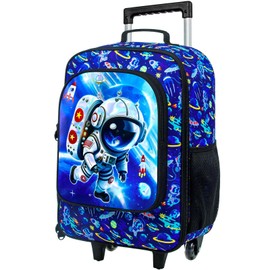 Luggage for Boys, Cute Kids Space Astronaut Rolling Wheels Suitcase for Toddler, Children Travel Carry on Suitcase