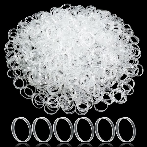 1000PCS Clear Hair Elastic Rubber Bands for Baby Girls Women Toddler Kids