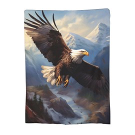 Turamurra Bald Eagle Blanket Eagle Decor Throw Blanket Bald Eagle Valentines Gifts for Men Warm Soft Plush Lightweight Fleece Flannel Blanket Bed Couch Sofa Blanket for Adults Kids 50"x40"