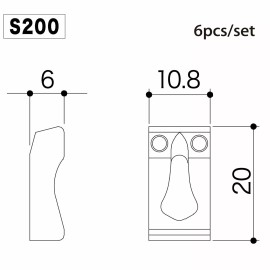 GOTOH NEW (6) Gotoh S200 SOLID BRASS Saddles 10.8mm for 510T Tremolos - GOLD