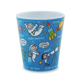Tyrrell Katz Kids Space Printed Beaker in Blue - Dishwasher Safe Children’s Drinking Cup Everyday Melamine Tableware - 8 x 7 cm