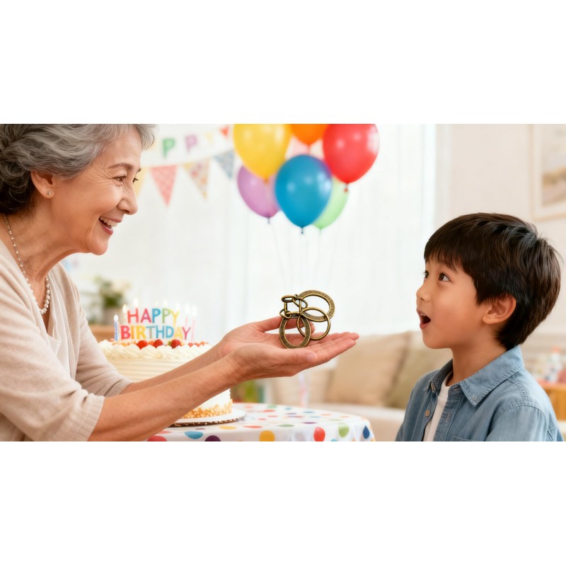 MAGIKON Traditional Brain Teaser, Classical Metal Horseshoe Puzzle (Bronze, Normal)