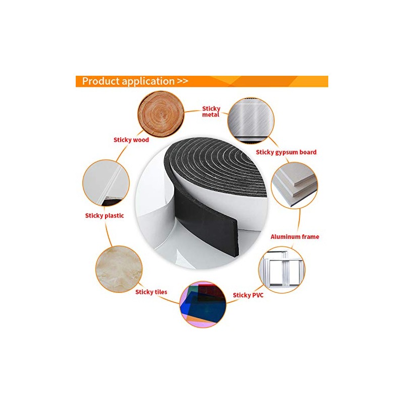 Foam Insulation Tape self Adhesive,Weather Stripping for Doors and Windows,Sound