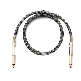 System-S Audio Cable 100 cm 6.35 mm Jack Male to Male Nylon Braided Kink Protection AUX Adapter