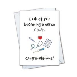 Nurse Graduation Card, Nursing School Graduate, Becoming a Nurse Congrats, Congratulations Grad Card for Nurses (Look At You)