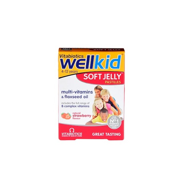 Vitabiotics Wellkid Soft Jelly Pastilles Strawberry 30 Chews