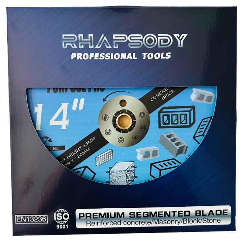 RHAPSODY 14 Inch Diamond Concrete Saw Blade, Turbo Segmented General