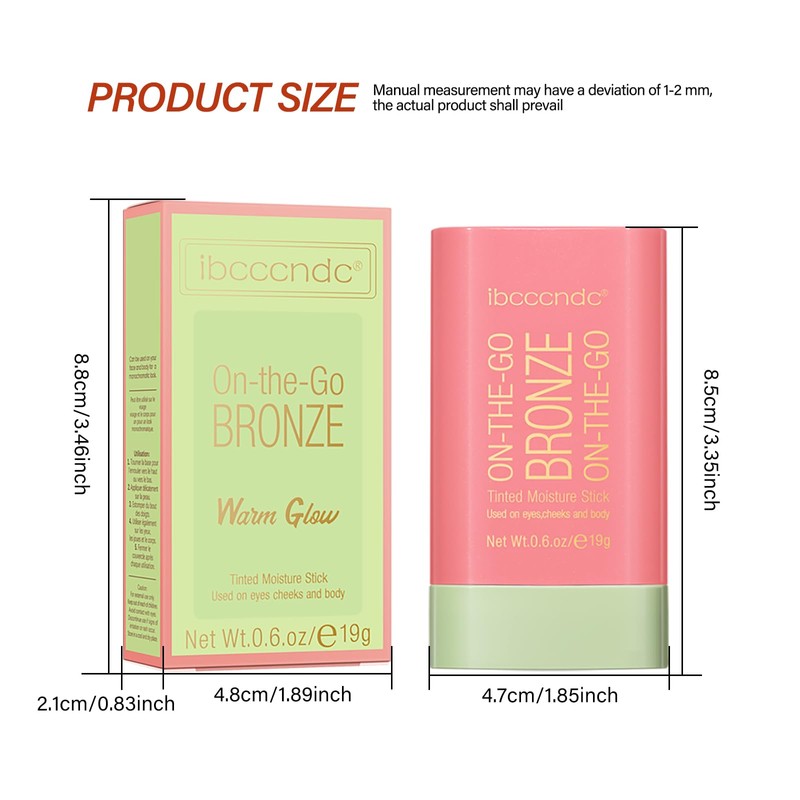 Paminify Cream Bronzer Stick,Contour Stick Facial Contouring Stick,Long Lasting Highlighter