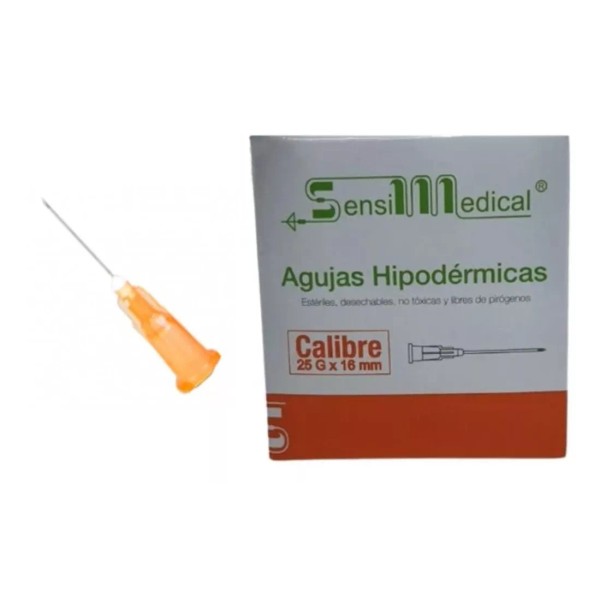 Sensi Medical Aguja HiPodérmica Sensimedical 25gx16 Mm Naranja Caja 100u
