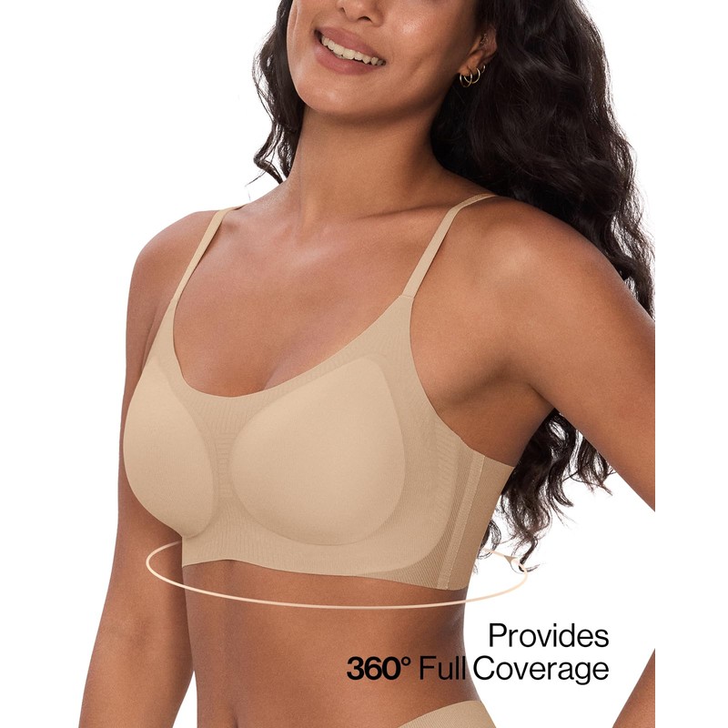 Women's Adjustable String Bralette, Wireless Seamless Vest Bras Adjustable Spaghetti