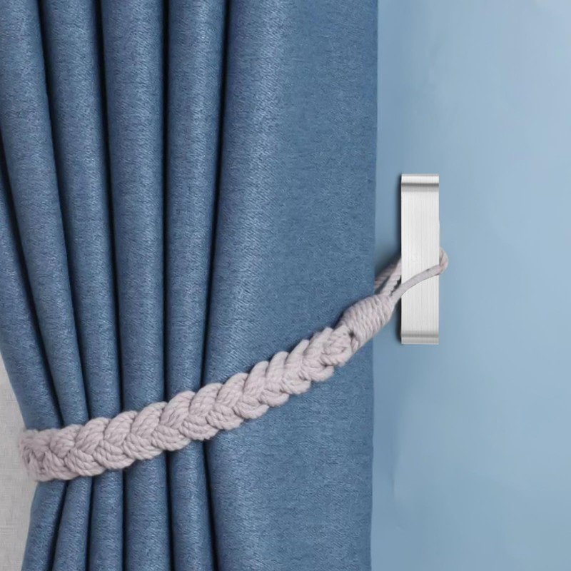 Sekonow 4 Pack Curtain Tiebacks Hooks, Wall Mounted Curtain Holdbacks