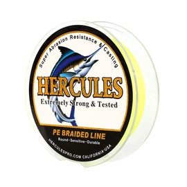 HERCULES Super Cast 100M 109 Yards Braided Fishing Line 30 LB Test for Saltwater Freshwater PE Braid Fish Lines Superline 8 Strands - Fluorescent Yellow, 30LB (13.6KG), 0.28MM