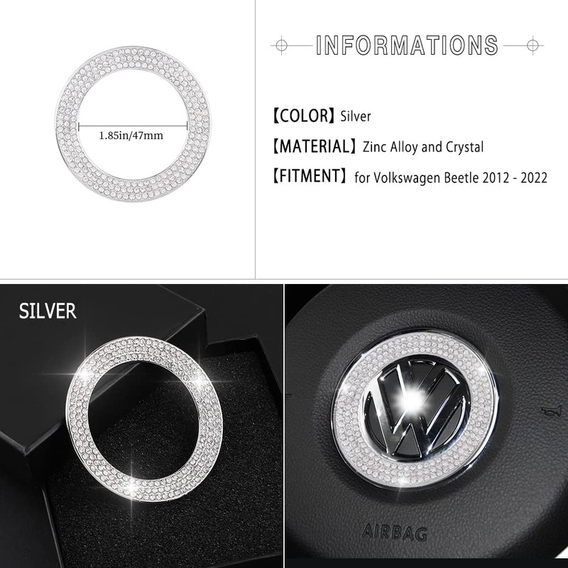 1797 for VW Volkswagen Beetle Accessories Bling Steering Wheel Emblem