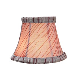 Aspen Creative 30006-5, Bell Chandelier, Grey, Set of 5 Clip-On Lamp Shade, 3" Top x 5" Bottom x 4" Slant Height, 3" x 5" x 4", Off- White & Red Striped, 5 Piece