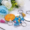 Duufin 240 Pieces Sublimation Keychain Blanks Round Heat Transfer Keychain