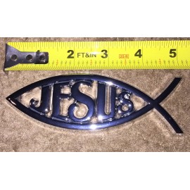 miata  JESUS Fish Car Chrome 3D Plastic ABS Emblem Religious Christian Fish Symbol