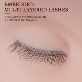 Lash Mannequin Head with 3 Lash Layers, Ruicen Practice Training Head for Make Up and Lash Extension, Cosmetology Doll Face Head with Practice Lash Mapping Chart, Easy to Clean by Olive Oil