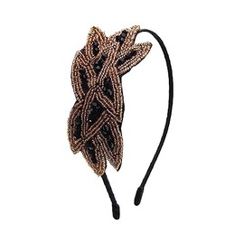 YALLNASL Vintage 1920s Flapper Headband for Women Rhinestone Beaded Head Bands No Slip 1920 Flapper Hair Band Accessories Crystal Leaf Headbands Costume Party Flapper Head Piece