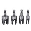4PCS Tapered Plug Cutter Set 1/4in Hex Shank Claw Type