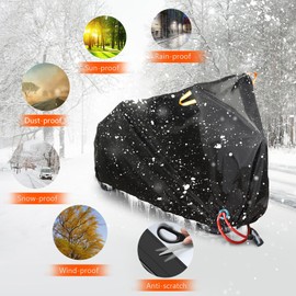 Bicycle Cover Outdoor Waterproof Winterproof Bicycle Tarpaulin Motorcycle Garage Tarpaulin Indoor UV-Resistant Cover for Bicycles Motor Moped Scooter Scooter, 200 x 70 x 110 cm