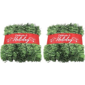 50 Foot Garland | Christmas Garland for Christmas Decorations Indoor or Outdoor | Non-Lit Soft Garland Christmas Decorations | Green Holiday Decor | Home Garden Artificial Greenery (2, 50 FT)