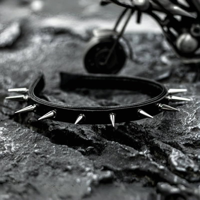BaBakiak Spiky Leather Headband Punk, Emo Headband for Women, Spiked
