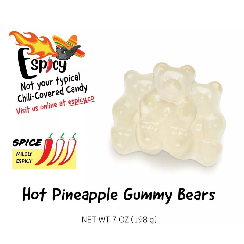 Espicy Spicy Chili Covered Pineapple Gummy Bear 7oz - Spicy