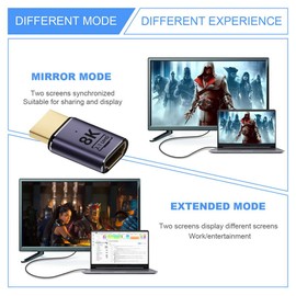 NFHK HDMI Male to HDMI 2.1 Female UHD Extension Gold Converter Adapter Support 8K 60hz HDTV