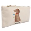 Mr. & Mrs. Panda Make Up Bag Dog Flower, White,