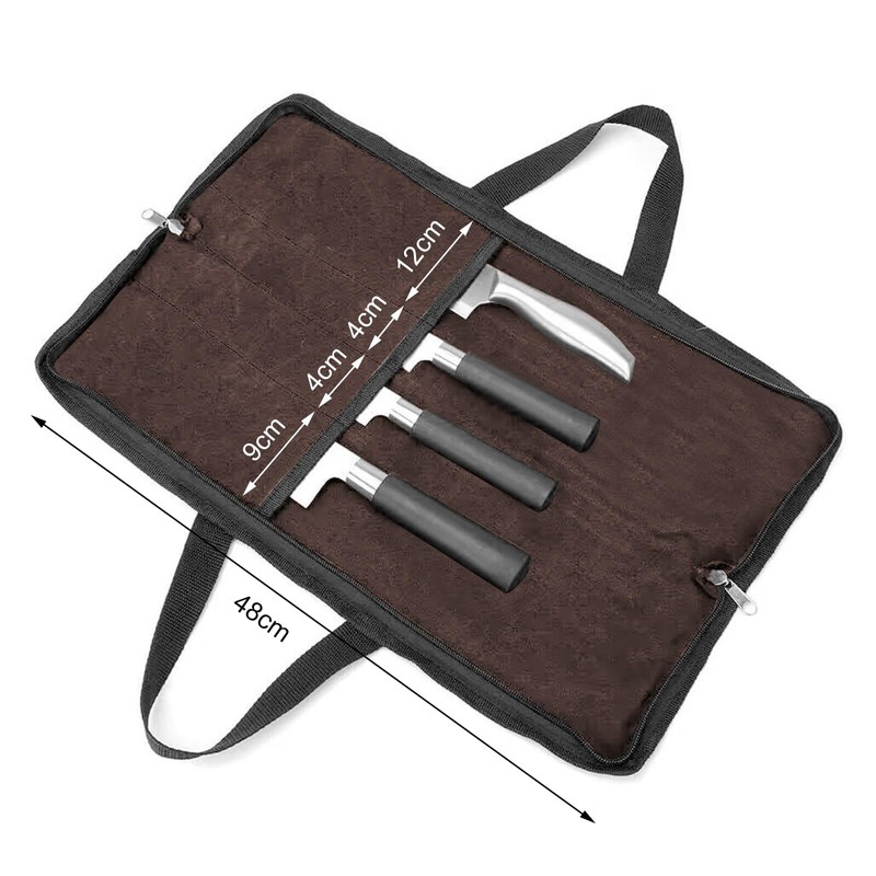 QEES Knife Roll,Heavy Duty Knife Bag,Waxed Canvas knife Case with