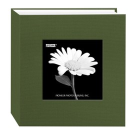 Pioneer 100 Pocket Fabric Frame Cover Photo Album, Herbal Green